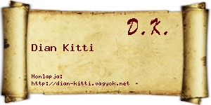 Dian Kitti névjegykártya